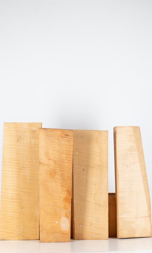 Five maple violin backs