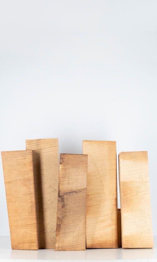 Five maple violin backs