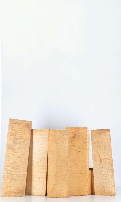 Five maple violin backs