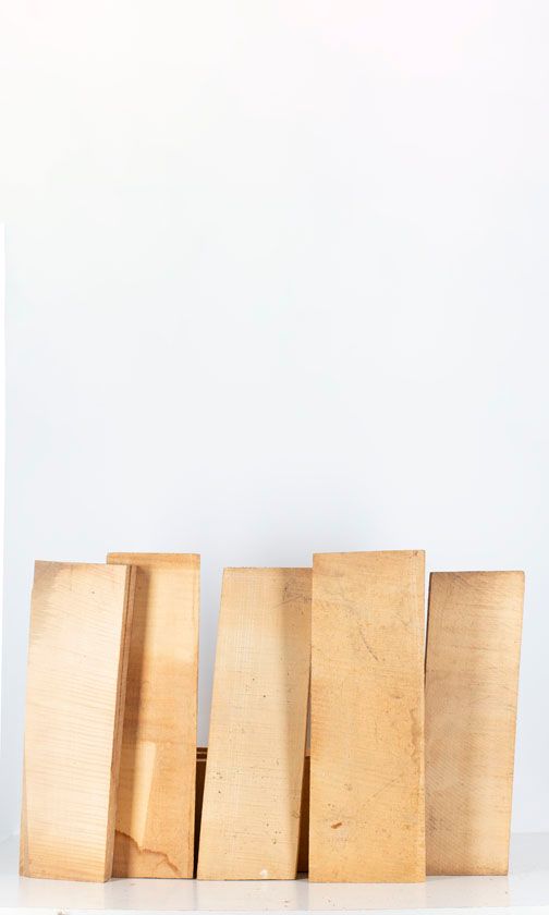Five maple violin backs