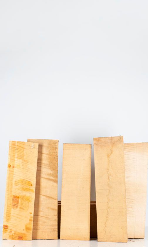 Five maple violin backs