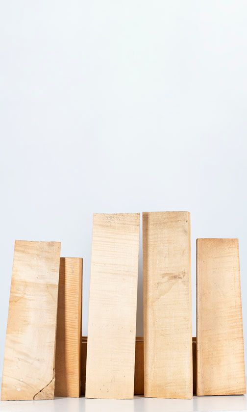 Five maple violin backs