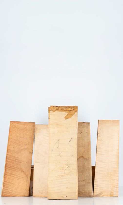 Five maple violin backs