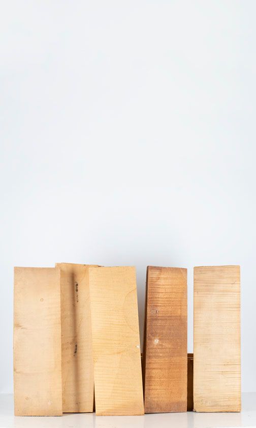 Five maple violin backs