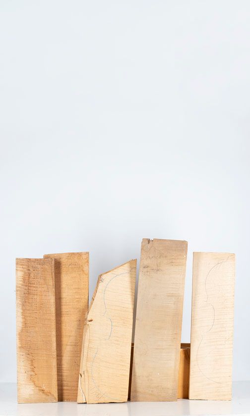 Five maple violin backs