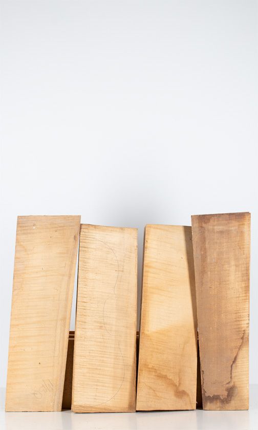 Four maple violin backs