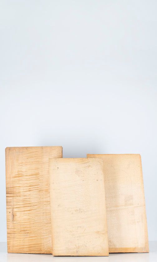 Five one-piece maple violin backs