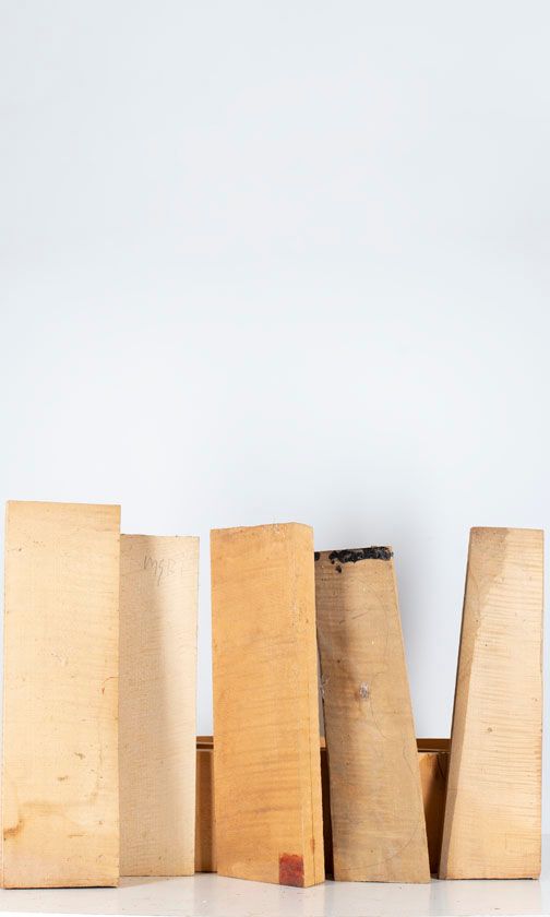 Five maple violin backs