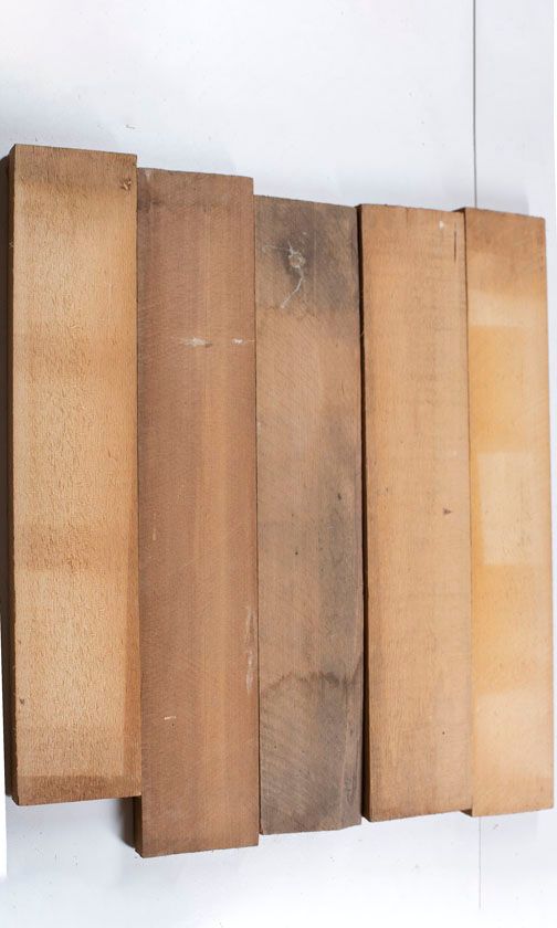 Five blocks of spruce