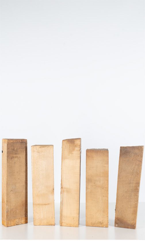 Five maple violin neck blanks