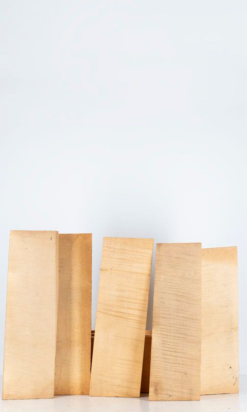 Five maple violin backs