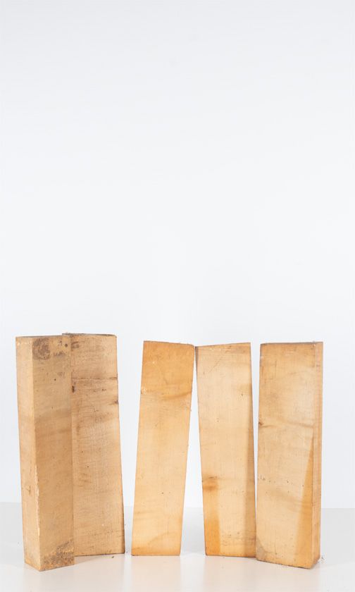 Five maple violin neck blanks