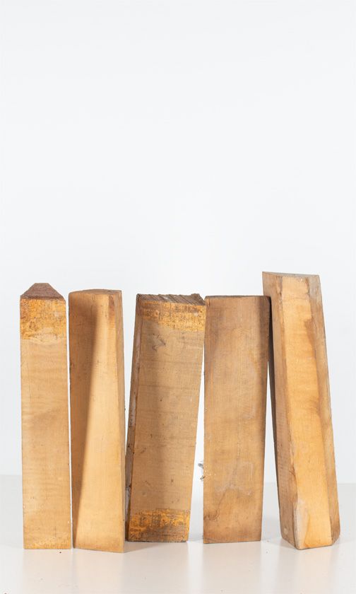 Five maple violin neck blanks