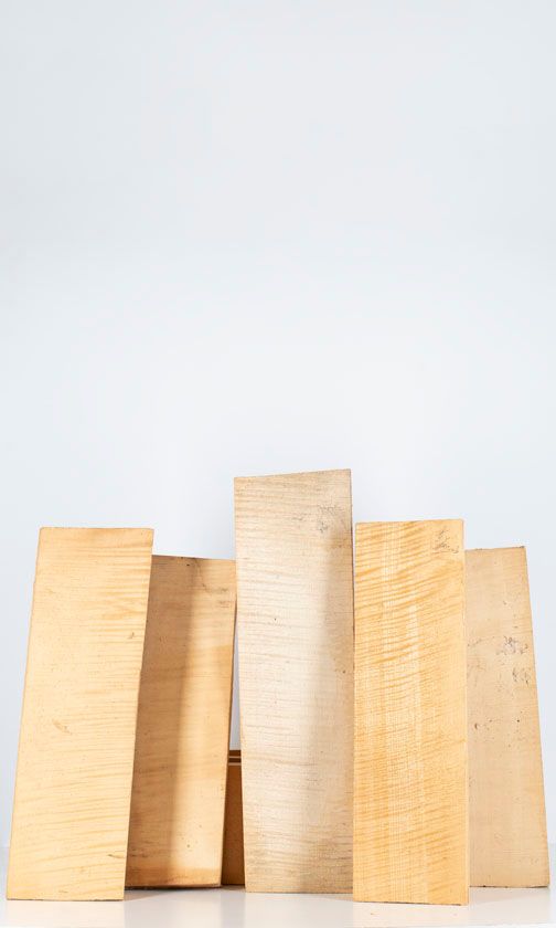 Five maple violin backs