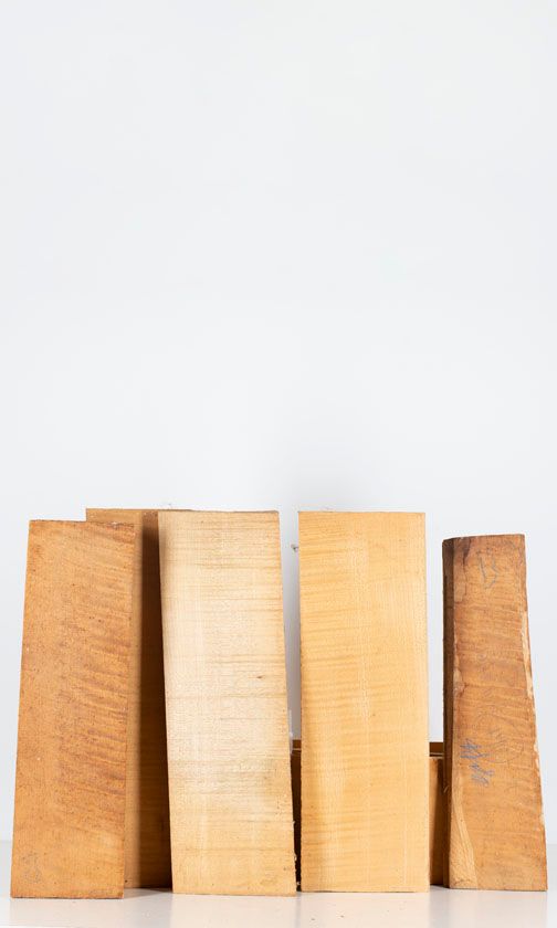 Five maple violin backs