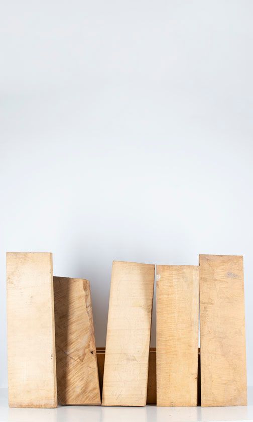 Five maple violin backs