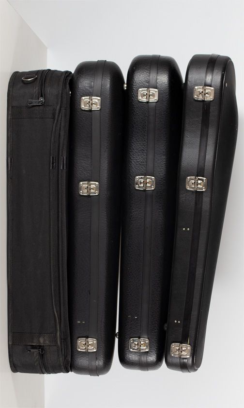 Five child's violin cases