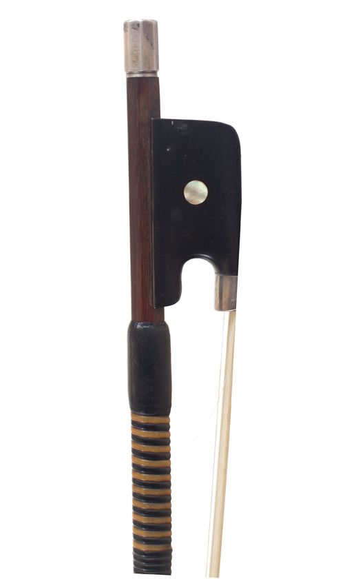 A silver-mounted cello bow