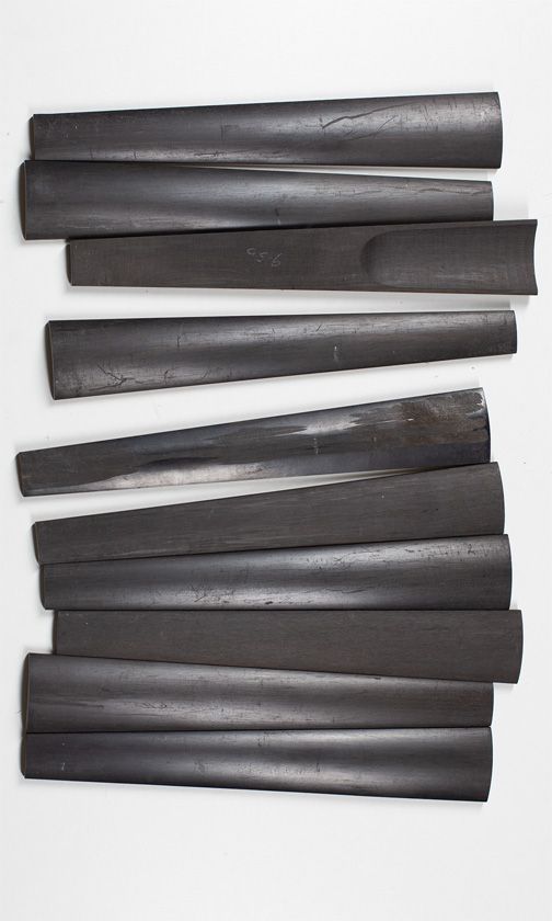 Ten violin fingerboard blanks