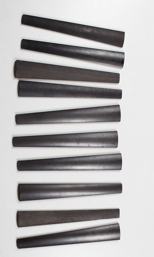 Ten violin fingerboard blanks