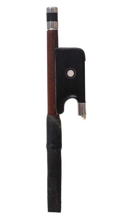 A silver-mounted cello bow