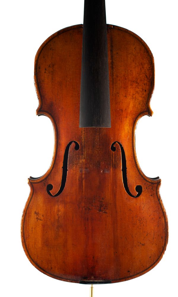 A violin, labelled Josef Guarnerius