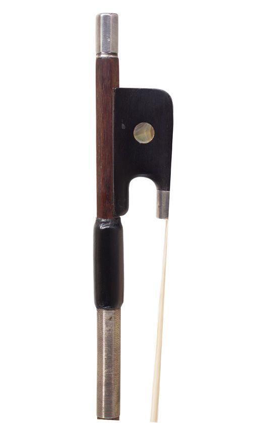 A silver-mounted cello bow, probably by Thomas Tubbs, England