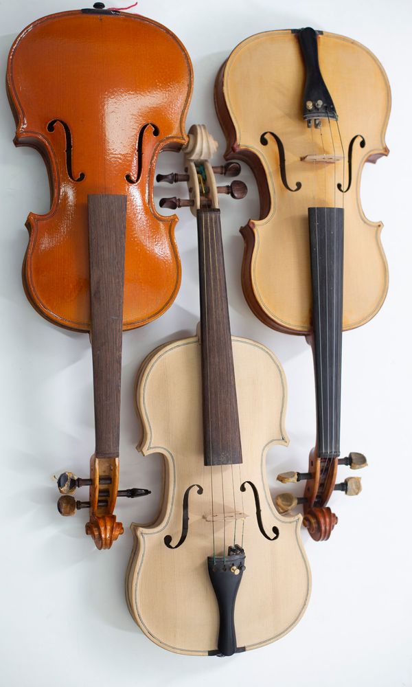 Six violins by Mario Salustri, Albano, late 20th Century
