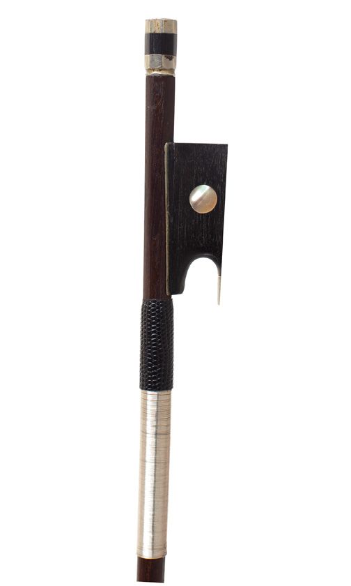 A nickel-mounted violin bow