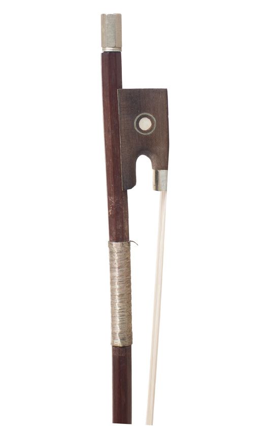 A nickel-mounted child's violin bow, Workshop of Morizot, France