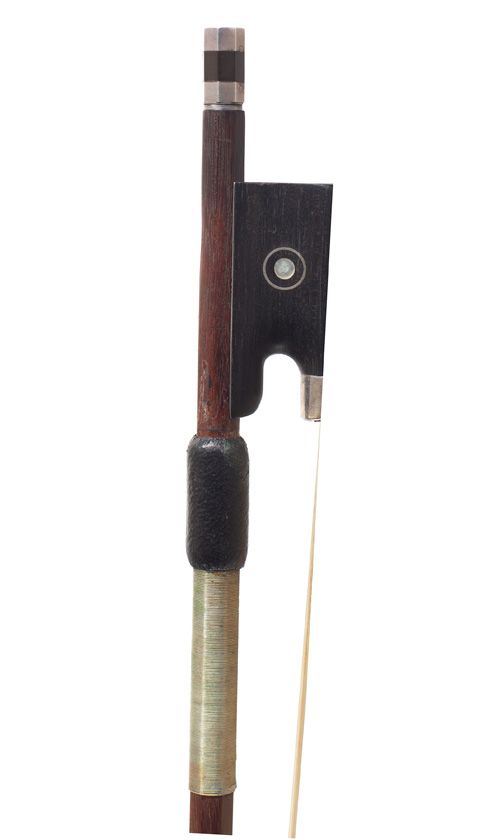 A silver-mounted violin bow by H. R. Pfretzschner, Germany