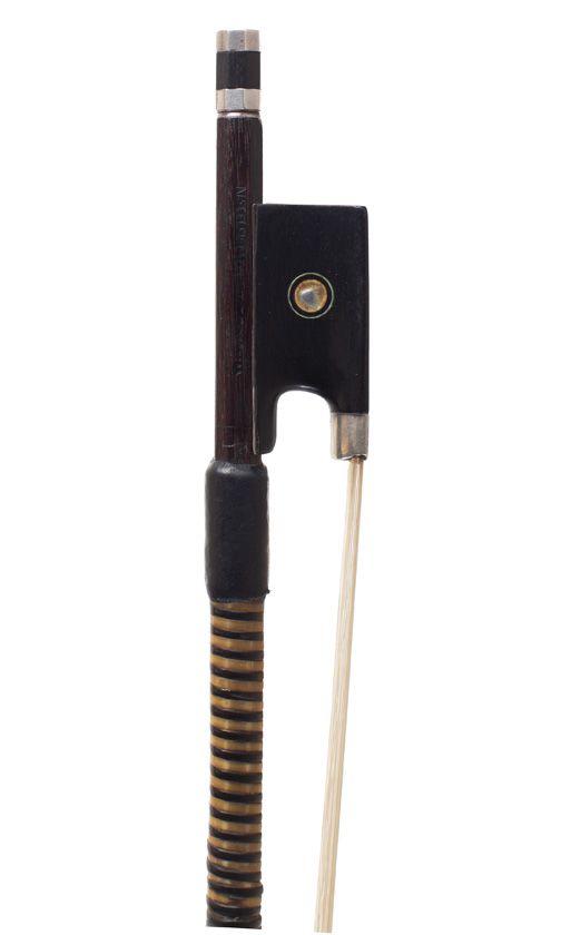 A silver-mounted violin bow by Knopf, Dresden