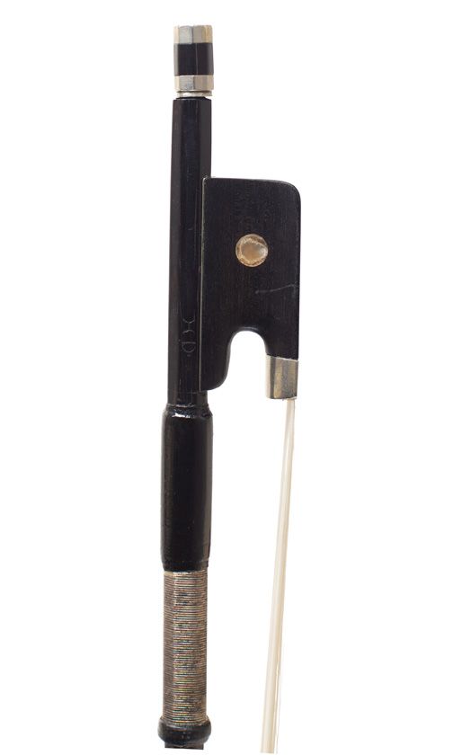 A nickel-mounted viola bow
