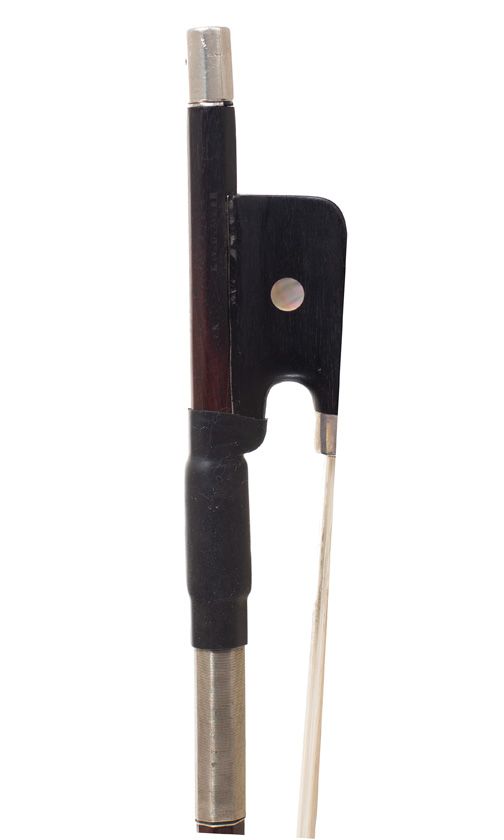 A silver-mounted cello bow by Karel Van der Meer, Amsterdam