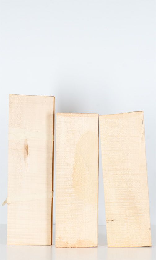 Five maple violin backs