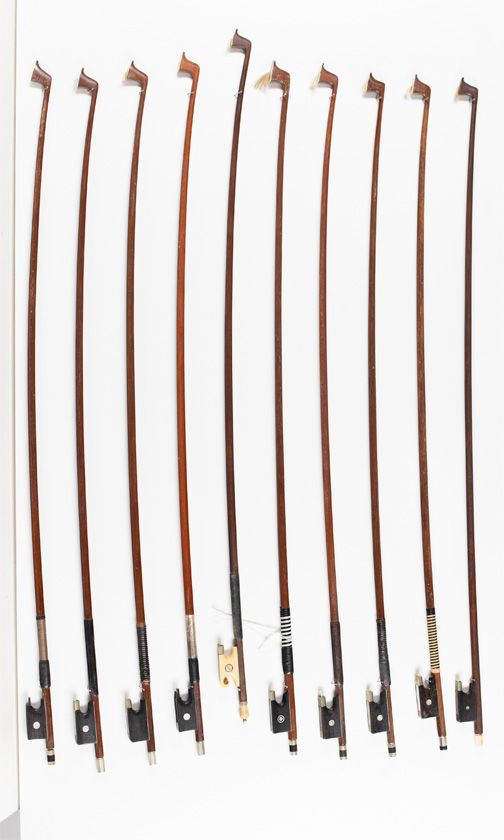 Twenty violin bows