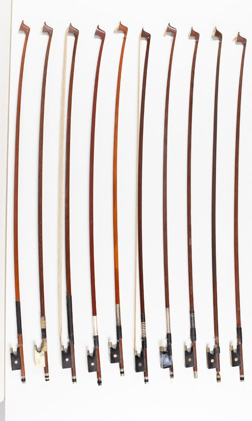 Twenty violin bows