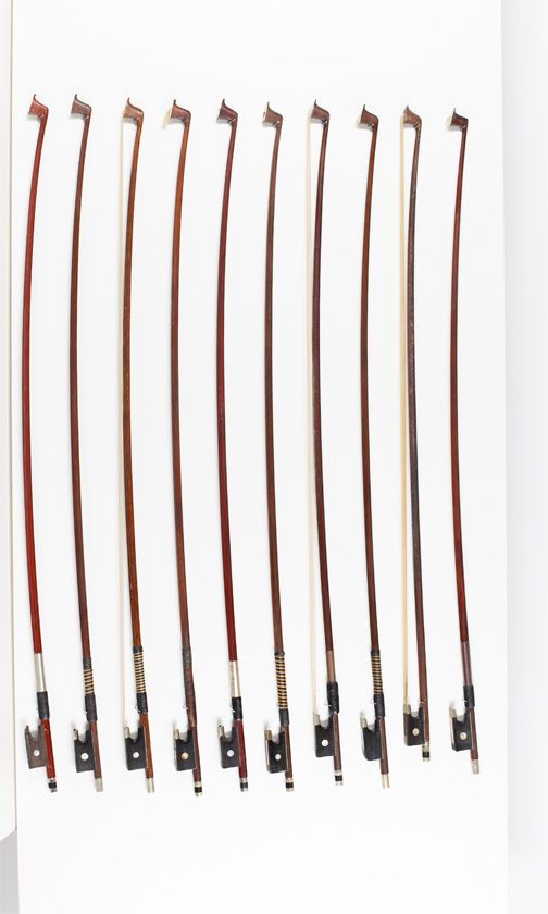Twenty violin bows