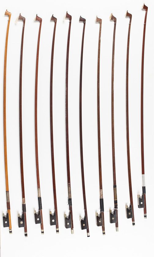 Twenty violin bows