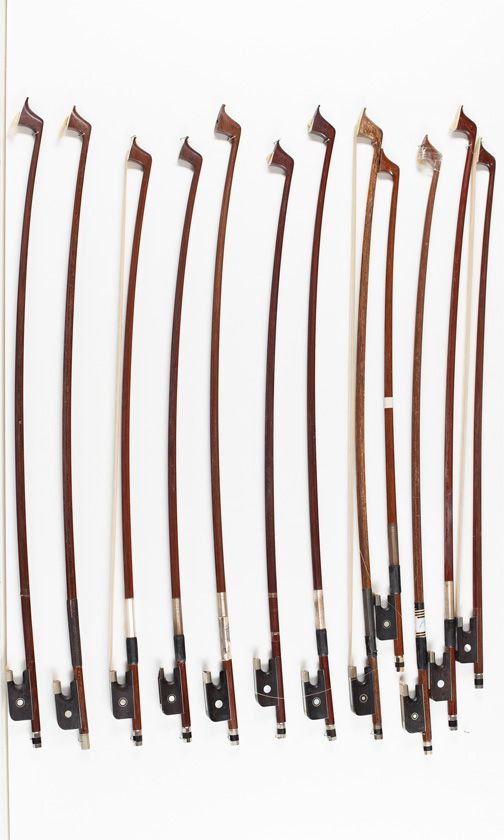 Twenty-two child's cello bows, various sizes
