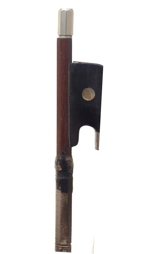 A silver-mounted cello bow