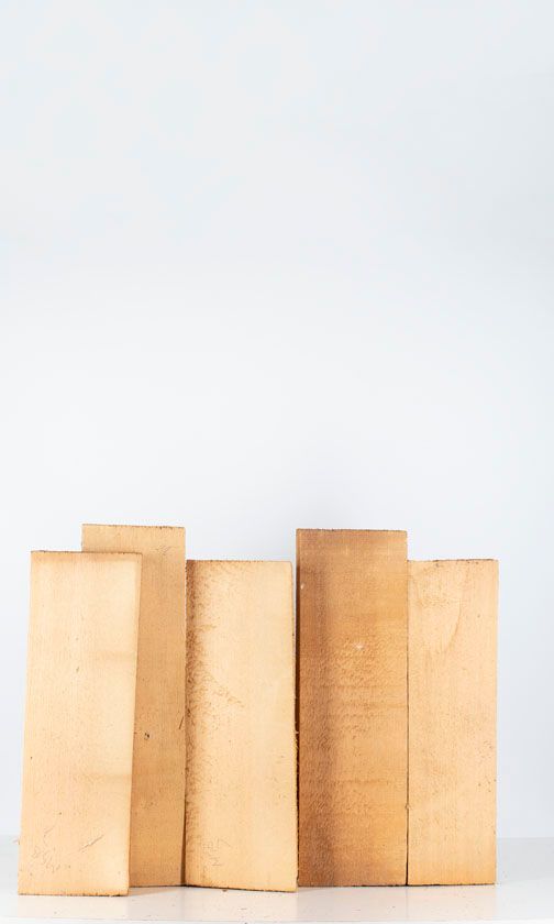 Five spruce violin tables