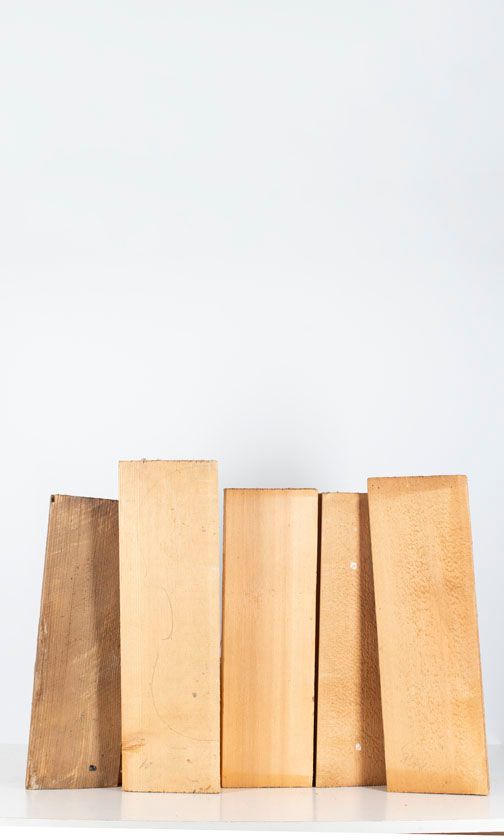 Five spruce violin tables