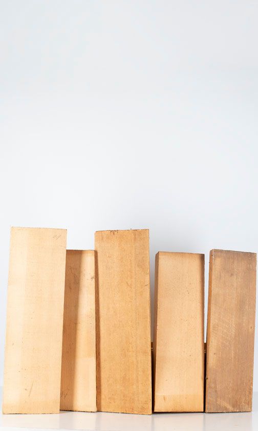 Five spruce violin tables