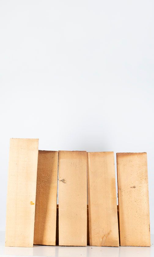 Five spruce violin tables