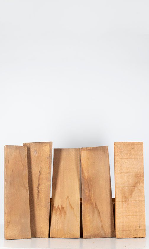 Five spruce violin tables