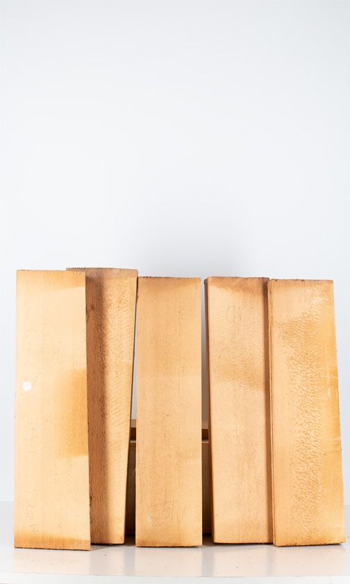 Five spruce violin tables