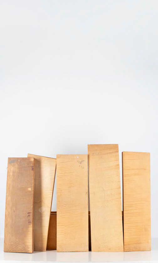 Five maple violin backs
