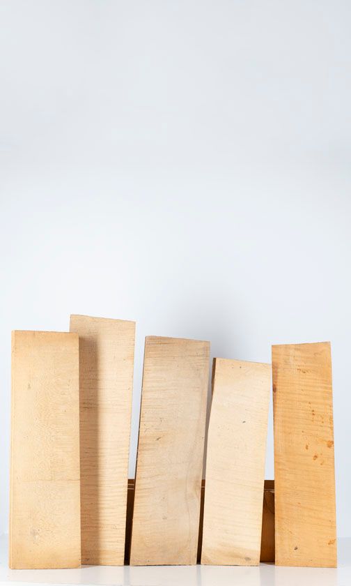 Five maple violin backs