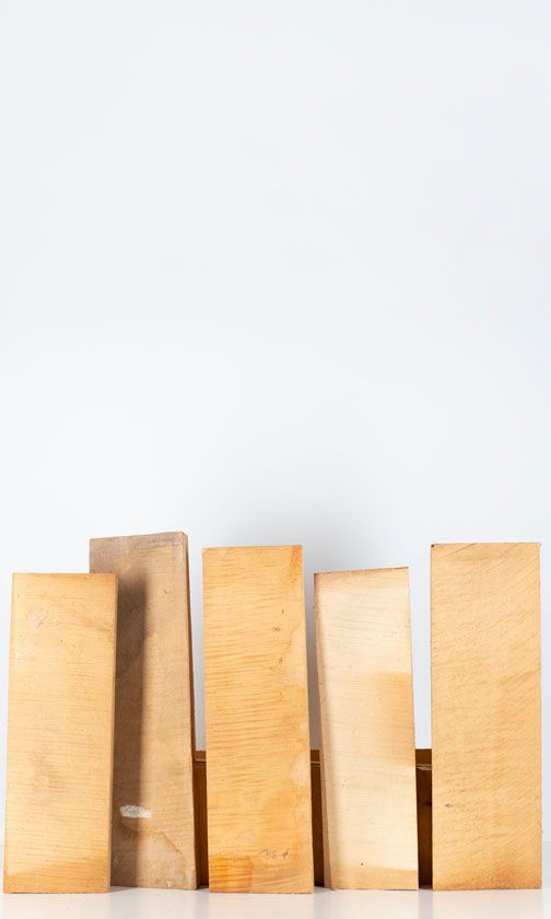 Five maple violin backs